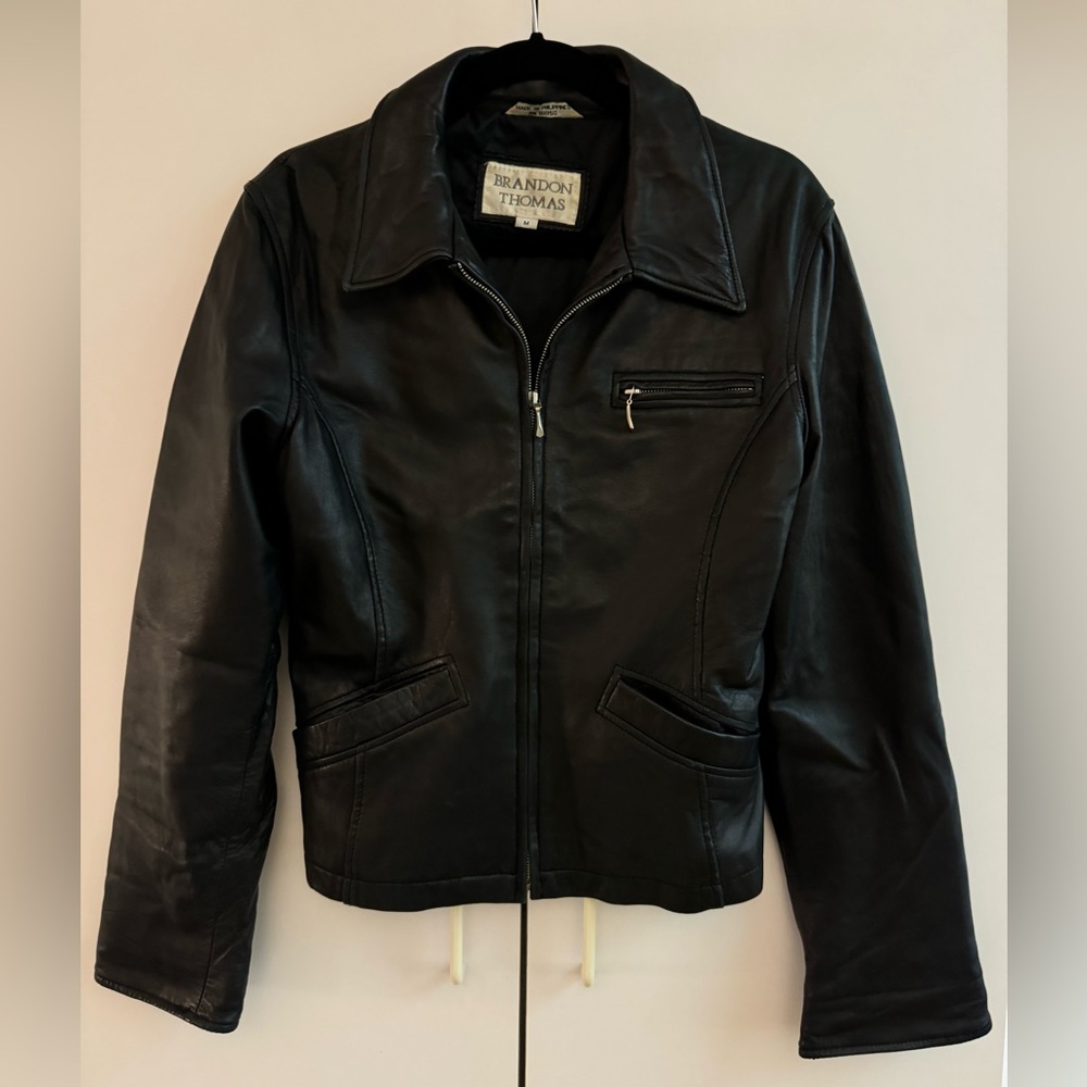 Black Leather Jacket Size Medium